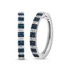 Thumbnail Image 0 of Blue & White Stripe Hoop Earrings 1/2 ct tw Round-cut Sterling Silver