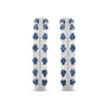 Thumbnail Image 2 of Blue & White Diamond Three-Row Hoop Earrings 1 ct tw Round & Baguette-cut 10K White Gold