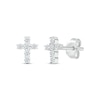 Thumbnail Image 0 of Diamond Cross Stud Earrings 1/4 ct tw Round-cut 10K White Gold