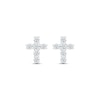 Thumbnail Image 2 of Diamond Cross Stud Earrings 1/4 ct tw Round-cut 10K White Gold