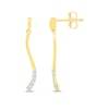 Thumbnail Image 3 of Diamond Vertical Curved Bar Earrings 1/10 ct tw Round-cut 10K Yellow Gold