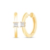 Thumbnail Image 0 of Princess-Cut Diamond Solitaire Hoop Earrings 1/4 ct tw 10K Yellow Gold