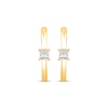 Thumbnail Image 1 of Princess-Cut Diamond Solitaire Hoop Earrings 1/4 ct tw 10K Yellow Gold