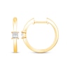 Thumbnail Image 2 of Princess-Cut Diamond Solitaire Hoop Earrings 1/4 ct tw 10K Yellow Gold