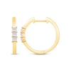 Thumbnail Image 2 of Princess-Cut Diamond Three-Stone Hoop Earrings 10K Yellow Gold