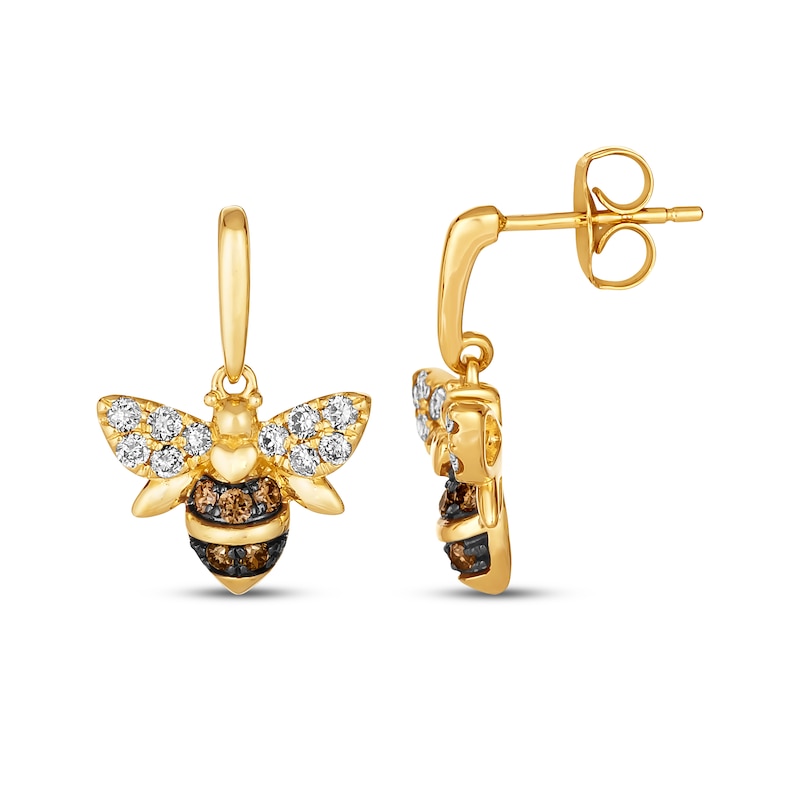 Main Image 3 of Le Vian Diamond Bee Drop Earrings 3/8 ct tw 14K Honey Gold