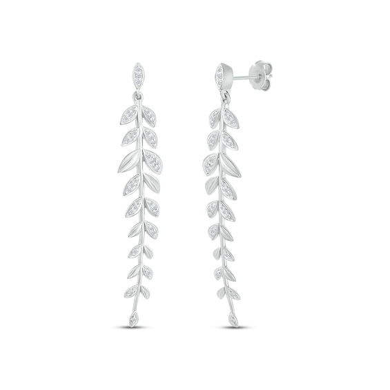 Diamond Vine Drop Earrings 1/4 ct tw Sterling Silver
