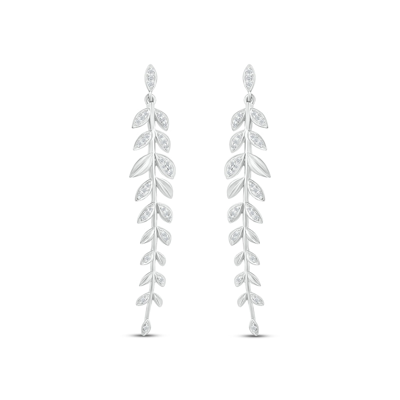 Main Image 2 of Diamond Vine Drop Earrings 1/4 ct tw Sterling Silver