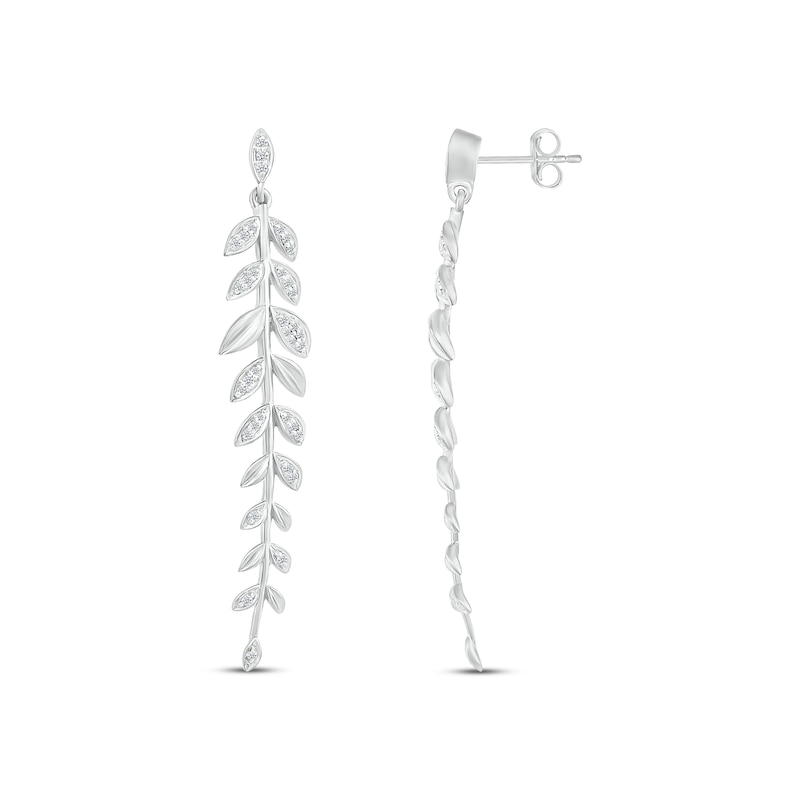 Main Image 3 of Diamond Vine Drop Earrings 1/4 ct tw Sterling Silver