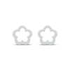 Thumbnail Image 2 of Diamond Open Flower Stud Earrings 1/6 ct tw Sterling Silver