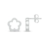 Thumbnail Image 3 of Diamond Open Flower Stud Earrings 1/6 ct tw Sterling Silver