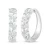 Thumbnail Image 1 of Diamond Leaves Hoop Earrings 1/6 ct tw Sterling Silver