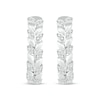 Thumbnail Image 2 of Diamond Leaves Hoop Earrings 1/6 ct tw Sterling Silver