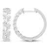 Thumbnail Image 3 of Diamond Leaves Hoop Earrings 1/6 ct tw Sterling Silver