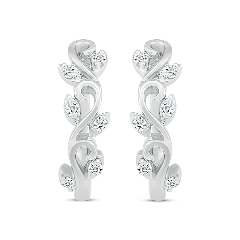 Main Image 2 of Diamond Twisting Vine Hoop Earrings 1/6 ct tw Sterling Silver