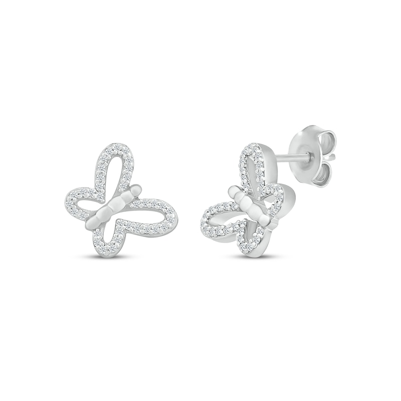 Diamond Butterfly Stud Earrings 1/6 ct tw Sterling Silver | Kay