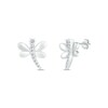 Thumbnail Image 1 of Diamond Dragonfly Stud Earrings 1/15 ct tw Sterling Silver