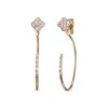 Thumbnail Image 0 of Diamond Clover Front-Back Earrings 1/8 ct tw 10K Yellow Gold