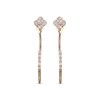Thumbnail Image 1 of Diamond Clover Front-Back Earrings 1/8 ct tw 10K Yellow Gold