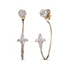 Thumbnail Image 1 of Front-Back Fleur-de-Lis Earrings 1/5 ct tw Diamonds 10K Yellow Gold