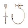 Thumbnail Image 2 of Front-Back Fleur-de-Lis Earrings 1/5 ct tw Diamonds 10K Yellow Gold