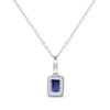 Thumbnail Image 1 of Emerald-Cut Tanzanite & Diamond Necklace 1/8 ct tw Sterling Silver 18"