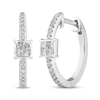 Thumbnail Image 0 of Princess-Cut Diamond Quad Hoop Earrings 1/4 ct tw 10K White Gold