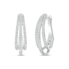 Thumbnail Image 1 of Diamond Three-Row Split Hoop Earrings 1/2 ct tw Sterling Silver