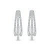 Thumbnail Image 2 of Diamond Three-Row Split Hoop Earrings 1/2 ct tw Sterling Silver