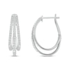Thumbnail Image 3 of Diamond Three-Row Split Hoop Earrings 1/2 ct tw Sterling Silver
