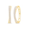 Thumbnail Image 0 of Diamond Crossover Braid Hoop Earrings 1 ct tw 10K Yellow Gold