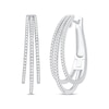 Thumbnail Image 0 of Diamond Three-Row Split Hoop Earrings 1 ct tw Sterling Silver
