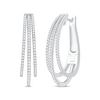 Thumbnail Image 1 of Diamond Three-Row Split Hoop Earrings 1 ct tw Sterling Silver