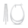 Thumbnail Image 3 of Diamond Three-Row Split Hoop Earrings 1 ct tw Sterling Silver