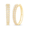 Thumbnail Image 0 of Diamond Two-Row Hoop Earrings 1 ct tw 10K Yellow Gold