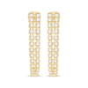 Thumbnail Image 2 of Diamond Two-Row Hoop Earrings 1 ct tw 10K Yellow Gold