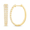 Thumbnail Image 3 of Diamond Two-Row Hoop Earrings 1 ct tw 10K Yellow Gold