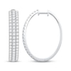 Thumbnail Image 3 of Diamond Three-Row Hoop Earrings 3 ct tw 10K White Gold