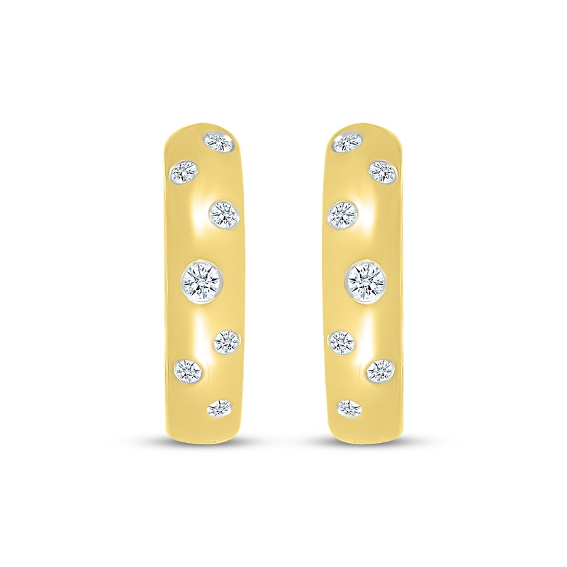Main Image 2 of Diamond Bubbles Hoop Earrings 1/5 ct tw 10K Yellow Gold