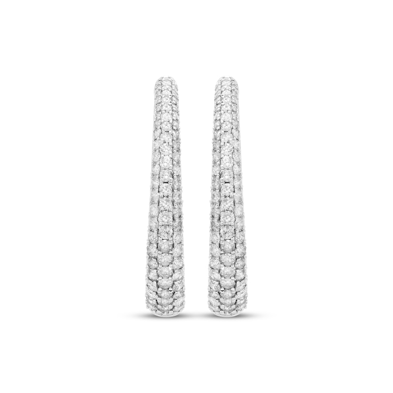 Main Image 2 of Diamond Tapered Pave Hoop Earrings 2 ct tw 10K White Gold