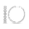 Thumbnail Image 2 of Diamond Scalloped Halo Inside-Out Hoop Earrings 3 ct tw 10K White Gold