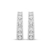 Thumbnail Image 2 of Multi-Diamond Tapered Huggie Hoop Earrings 1/2 ct tw 10K White Gold