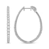 Thumbnail Image 2 of Diamond Inside-Out Oval Hoop Earrings 3 ct tw 10K White Gold