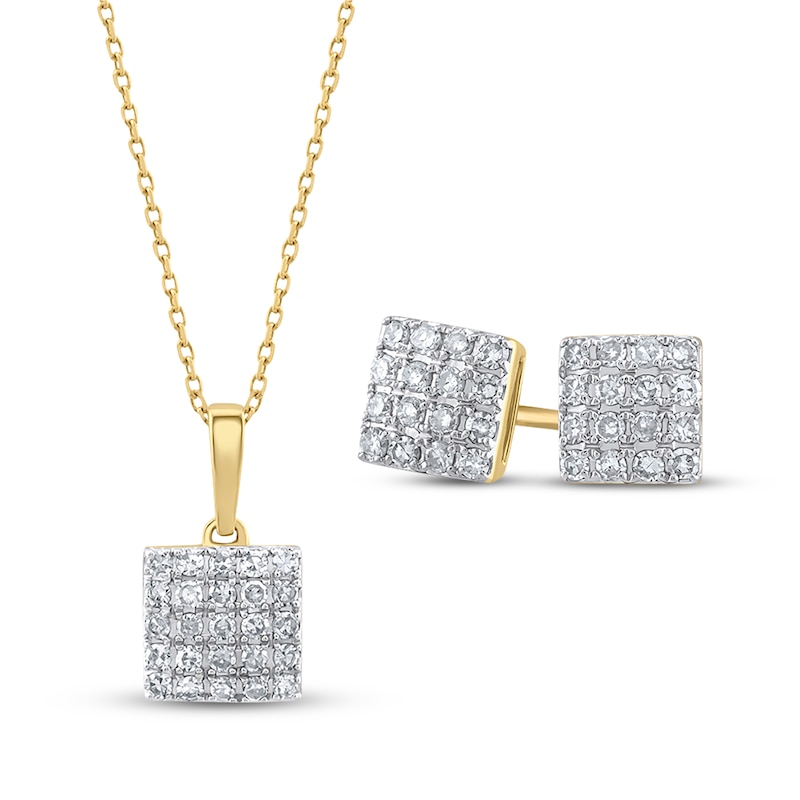 Main Image 1 of Multi-Diamond Boxed Set 1/2 ct tw 10K Yellow Gold 16.5&quot;