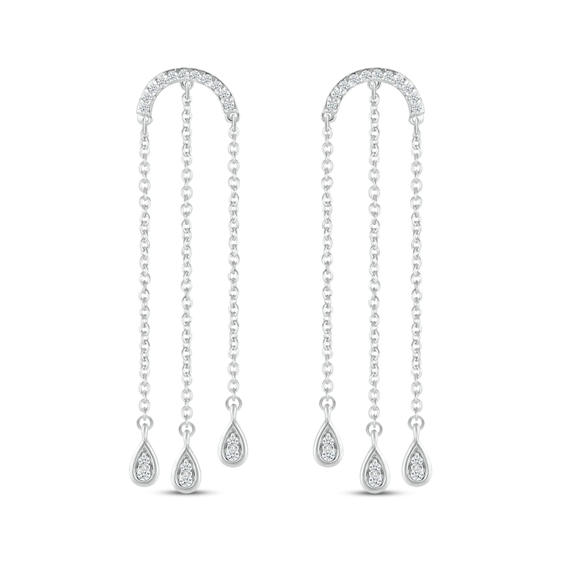 Main Image 2 of Diamond Arch Dangle Earrings 1/6 ct tw Sterling Silver