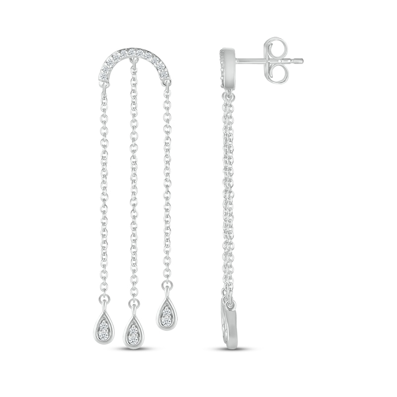 Diamond Arch Dangle Earrings 1/6 ct tw Sterling Silver
