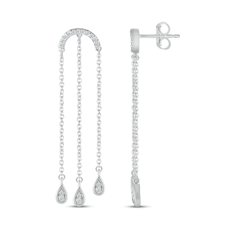 Main Image 3 of Diamond Arch Dangle Earrings 1/6 ct tw Sterling Silver
