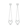 Thumbnail Image 2 of Diamond Heart Dangle Earrings 1/4 ct tw Sterling Silver
