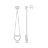 Thumbnail Image 3 of Diamond Heart Dangle Earrings 1/4 ct tw Sterling Silver