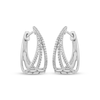 Thumbnail Image 2 of Diamond Three-Row Split Hoop Earrings 1/4 ct tw 10K White Gold